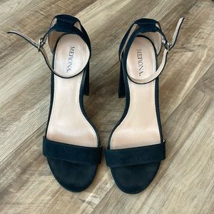 Velvet Block Heels